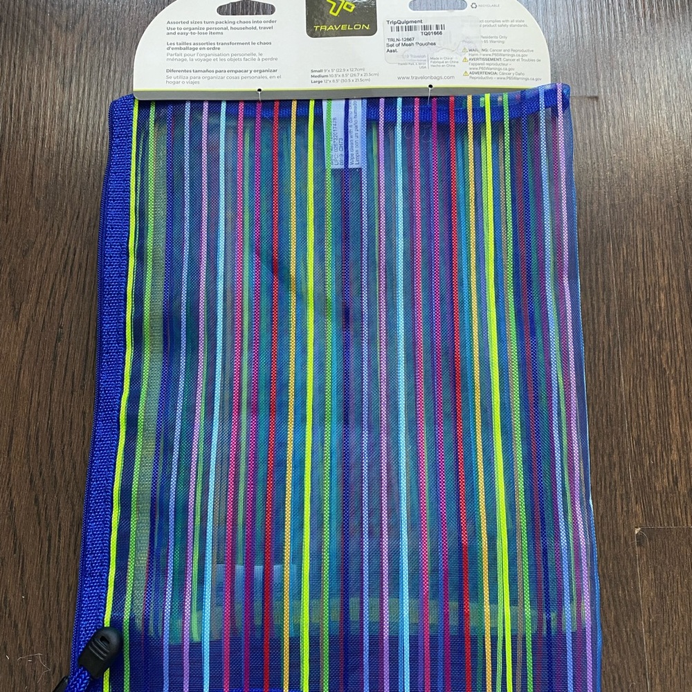 NWT neon mesh travel pouch